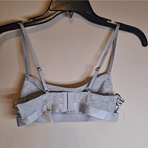 NWT AERIE Gray Strappy Side Cutout Square-neck Bralette size Small - Picture 3 of 6